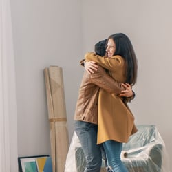 Couple celebrating new home